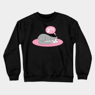 Sleeping Grey Tabby Cat Crewneck Sweatshirt